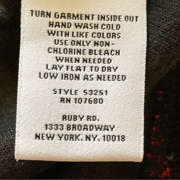 Ruby Rd. Striped Cowl Neck Sweater in Black and Red with Sparkly Sequins - Picture 5 of 10